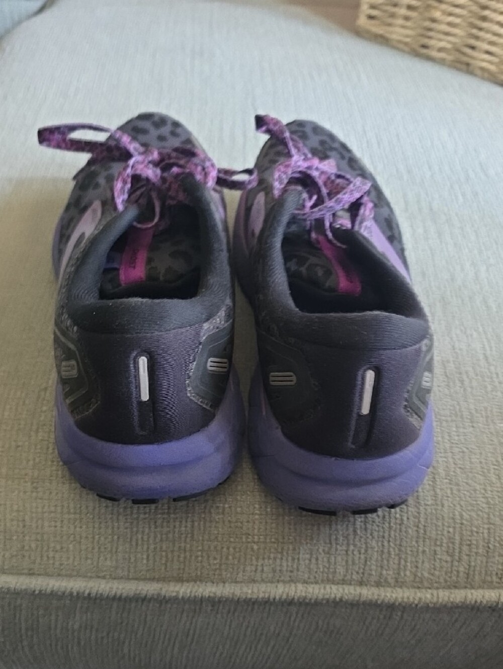 Brooks Women's Black and Purple Leopard-Print Running Sneakers - Picture 5 of 5